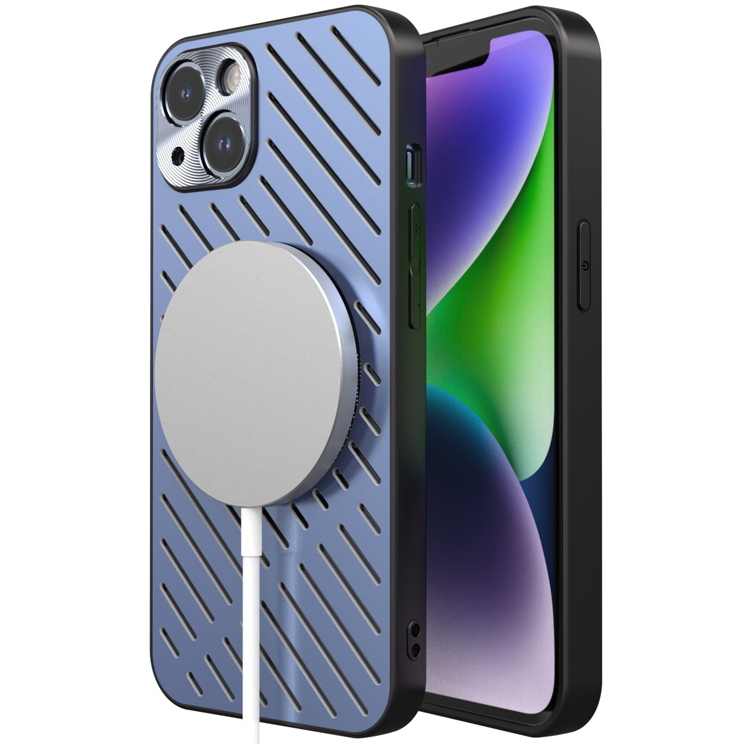R-JUST RJ57 pro iPhone 14 Duté kovové pouzdro TPU Kryt telefonu s odvodem tepla Kompatibilní s MagSafe R-JUST RJ57 pro iPhone 14 Duté kovové pouzdro TPU Kryt telefonu s odvodem tepla Kompatibilní s MagSafe